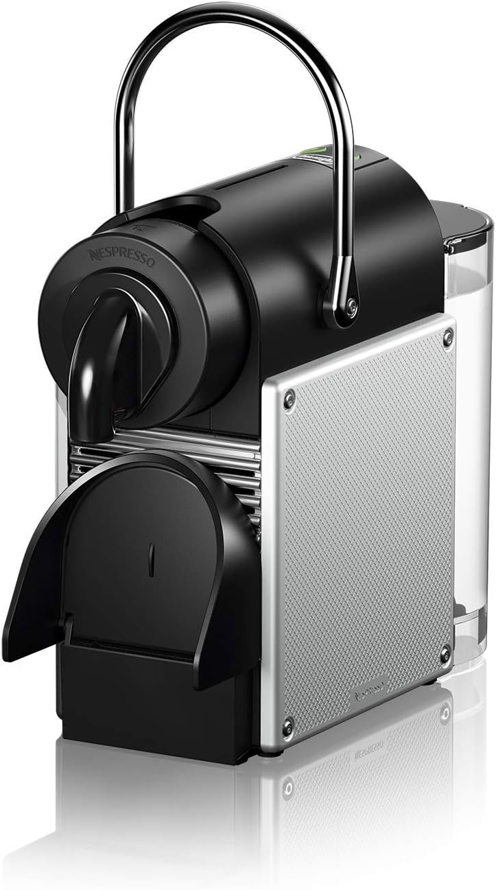 Nespresso Machine à café à capsules DeLonghi EN 124.S Pixie Silver | 1260 W | 0,7 L | Panneaux latéraux à capsules recyclées, métal argenté