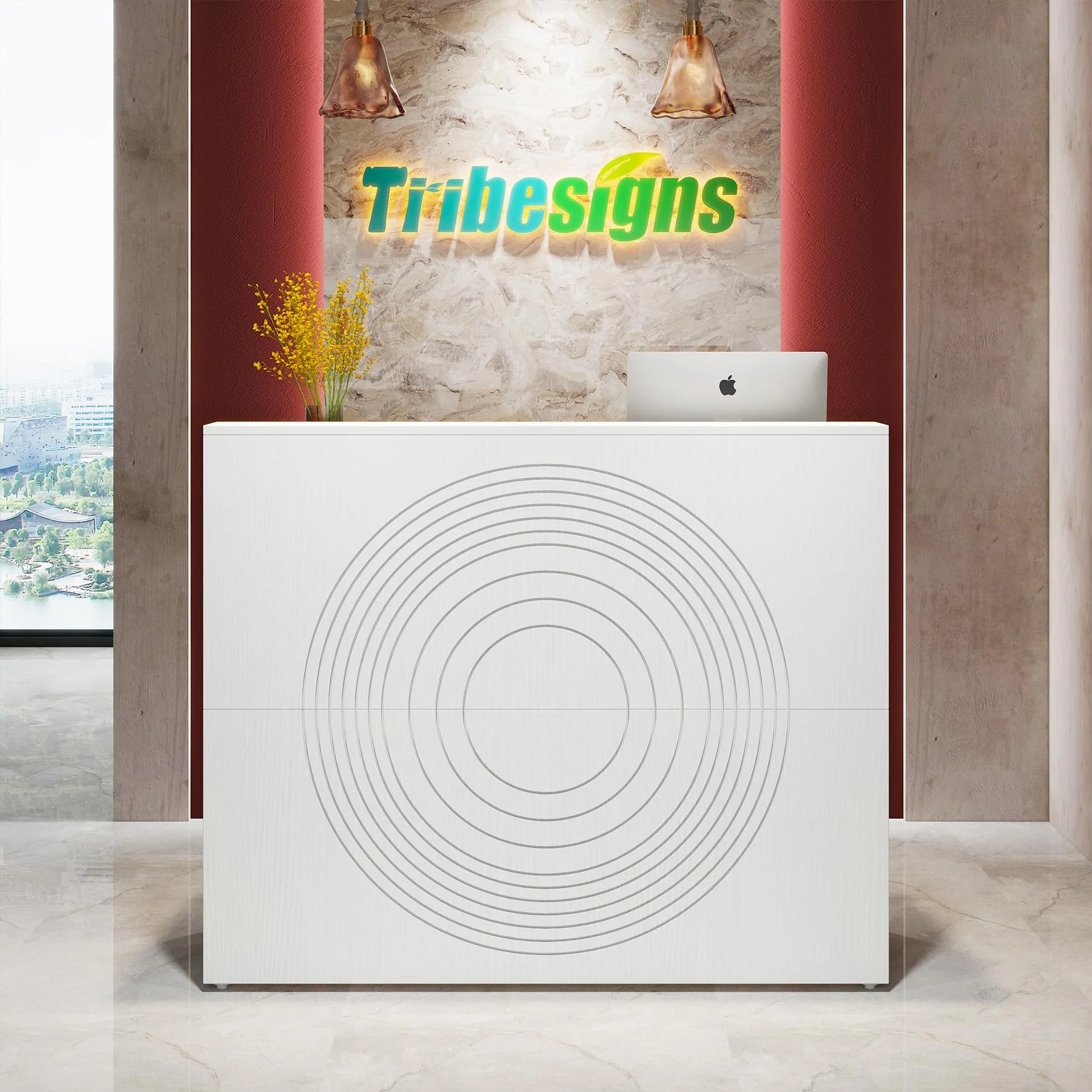 Tribesigns 47 Inch Reception Desk with Counter