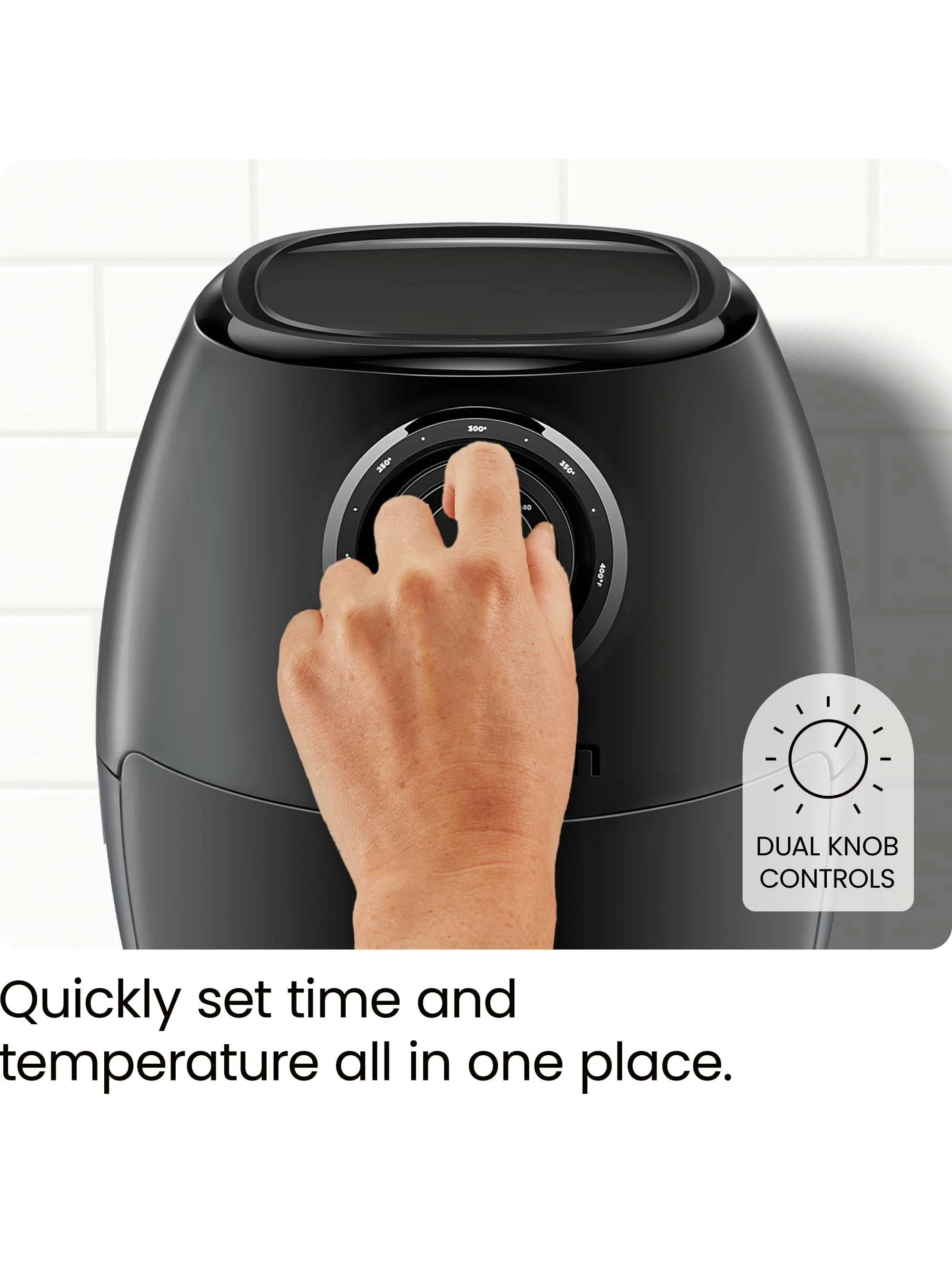 CHEFMAN Multifunctional Digital Air Fryer+ Rotisserie, Dehydrator, Convection Oven, 17 Touch Screen Presets Fry, Roast, Dehydrate, Bake, XL 10L Family Size, Auto Shutoff, Large Easy-View Window, Black