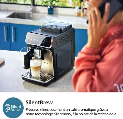 Philips Série 2200 Machine Expresso Automatique - 2 Boissons, Mousseur à Lait Classique, Écran Tactile, Broyeur Céramique, Aroma Seal, Noir Mat (EP2220/10)