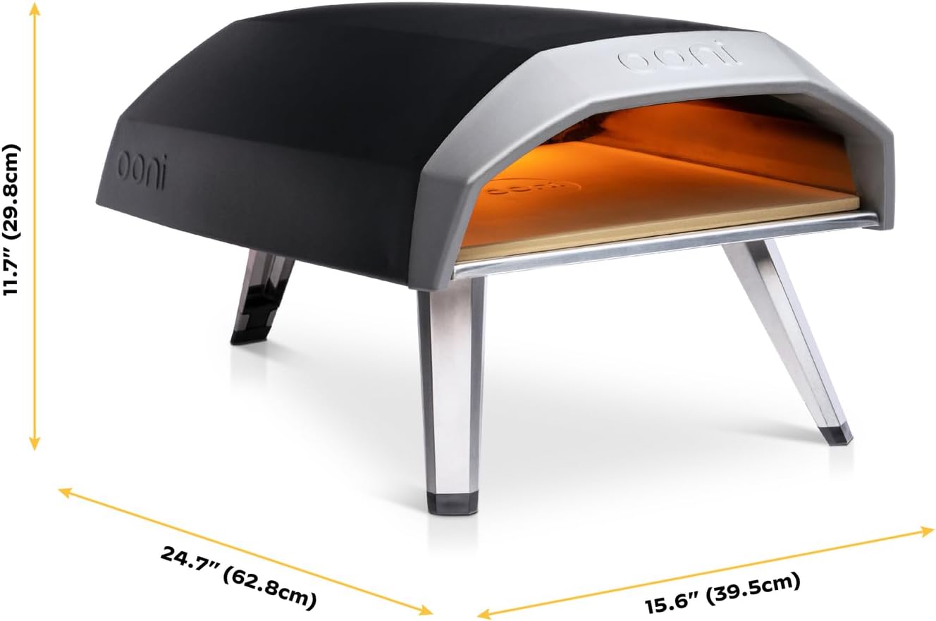 Ooni Koda 12 Four a Pizza Gaz 37 mBar Four a Pizza Exterieur Portable Four à Pizza Cuire d'authentiques Pizzas sur Pierre en 60 Sec Léger et Polyvalent pour Pizzas, Fours à Pizza Haute Performance