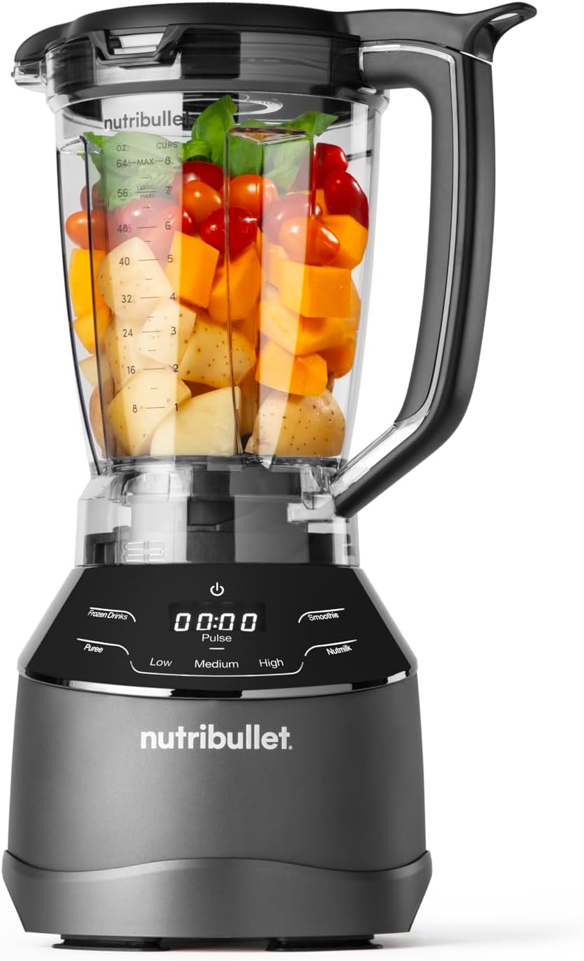 NutriBullet triple Prep System, mixeur électrique, blender multifonction, puissance 1500 watts, 3 appareils, noir, NBF580B