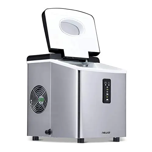 NewAir Counter Top Ice Maker Machine (Black), Compact Automatic Ice Maker, Cubes Ready in 6 Minutes, 28 Pounds in 24 Hours - Perfect for Home/Kitchen/Office/Bar