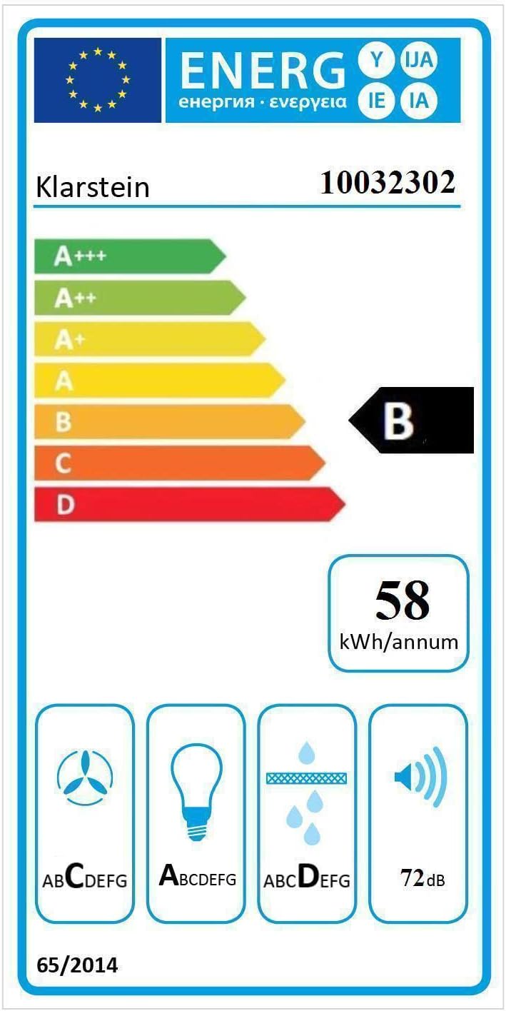 KLARSTEIN Barett - hotte aspirante îlot, hotte aspirante silencieuse Ø 35cm, Puissance Moteur 190W, 560 m³/h Max, 3 Niveaux de Puissance, éclairage LED, INOX - Argent