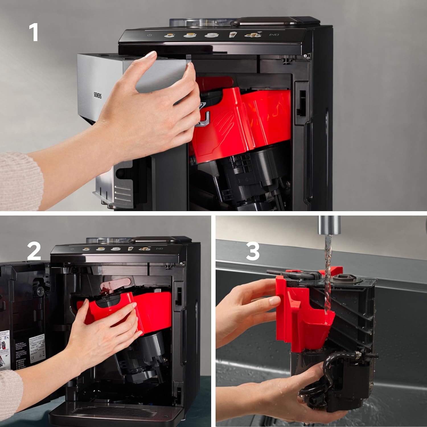 SIEMENS, machine à café tout automatique, EQ.500 integral, aromaDouble Shot, système autoMilk Clean, ceramDrive, affichage coffeeSelect, oneTouch DoubleCup, Noir saphir métallique, TQ505R09