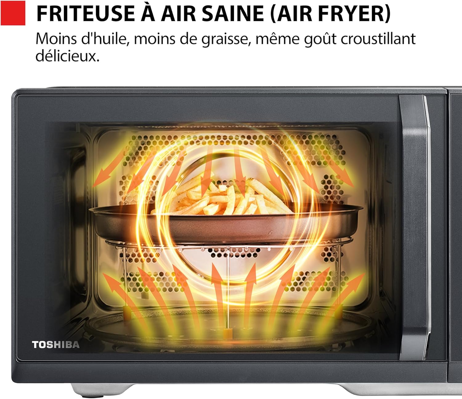 Toshiba MW3-AC26PFI(MG) Four à Micro-ondes 26L Air chaud combiné, 6-en-1 900W avec Cuiseur Vapeur en Gris Morandi, 6 Programmes 10 Niveaux de Puissance, 10 Menus Automatiques