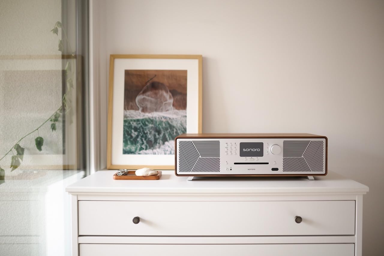 sonoro MEISTERSTÜCK (Gen.2) Chaîne Hi-FI (Airplay, Chromecast, Spotify, Tidal, FM, Dab+, USB) Noyer