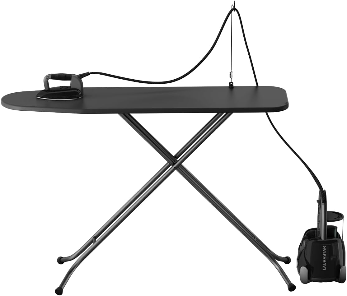 Laurastar Lift Plus Ultimate Black, Centrale Vapeur Nomade 3en1, Repasse, Défroisse et Purifie Vos Textiles, Vapeur Hygiénique, Design, Réservoir Amovible, Repassage Vertical, Enrouleur Automatique,