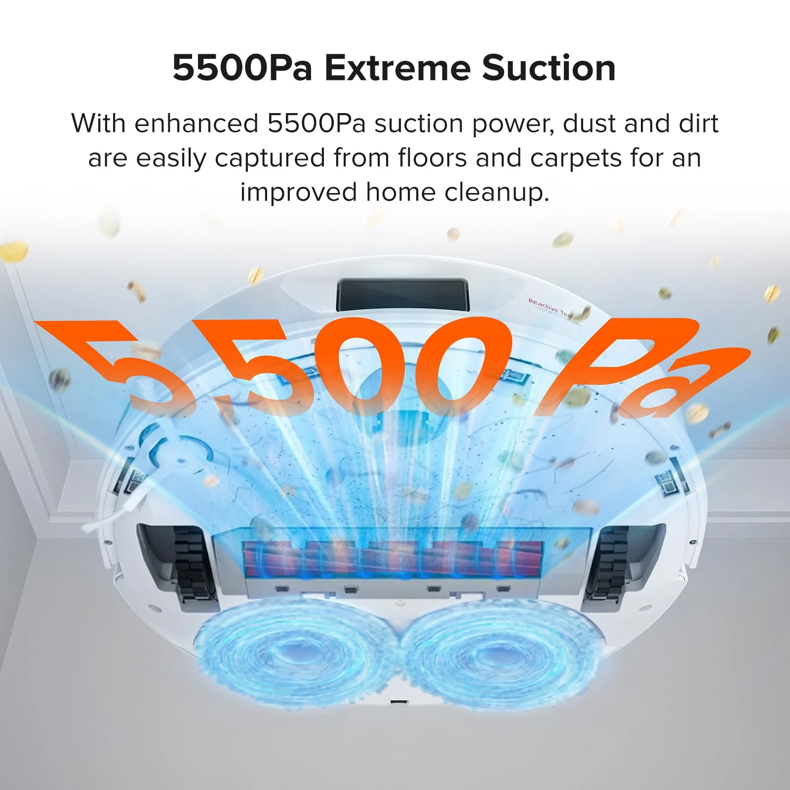 roborock Q Revo Robot Vacuum and Mop, Auto-Drying, Auto Mop Washing, Dual Spinning Mops, Auto Mop Lifting, Self-Refilling, Self-Emptying, Reactive Tech Obstacle Avoidance, 5500Pa Suction, Black