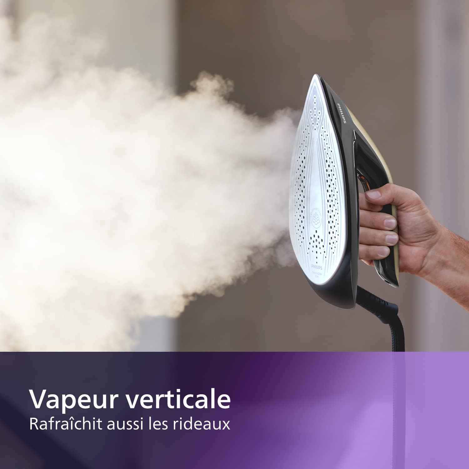 Philips Domestic Appliances PerfectCare Série 8000 PSG8140/80 Centrale Vapeur, sans réglage, Vapeur Automatique, 8,5 Bar, Effet Pressing jusqu'à 700g Noir/Or