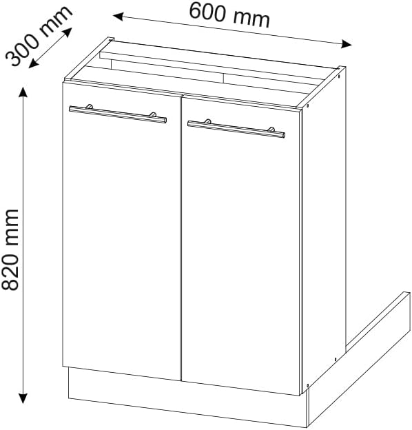 Vicco Meuble pour Four Fame-Line, Blanc Haute Brillance/Blanc, 60 cm avec étagères Ouvertes