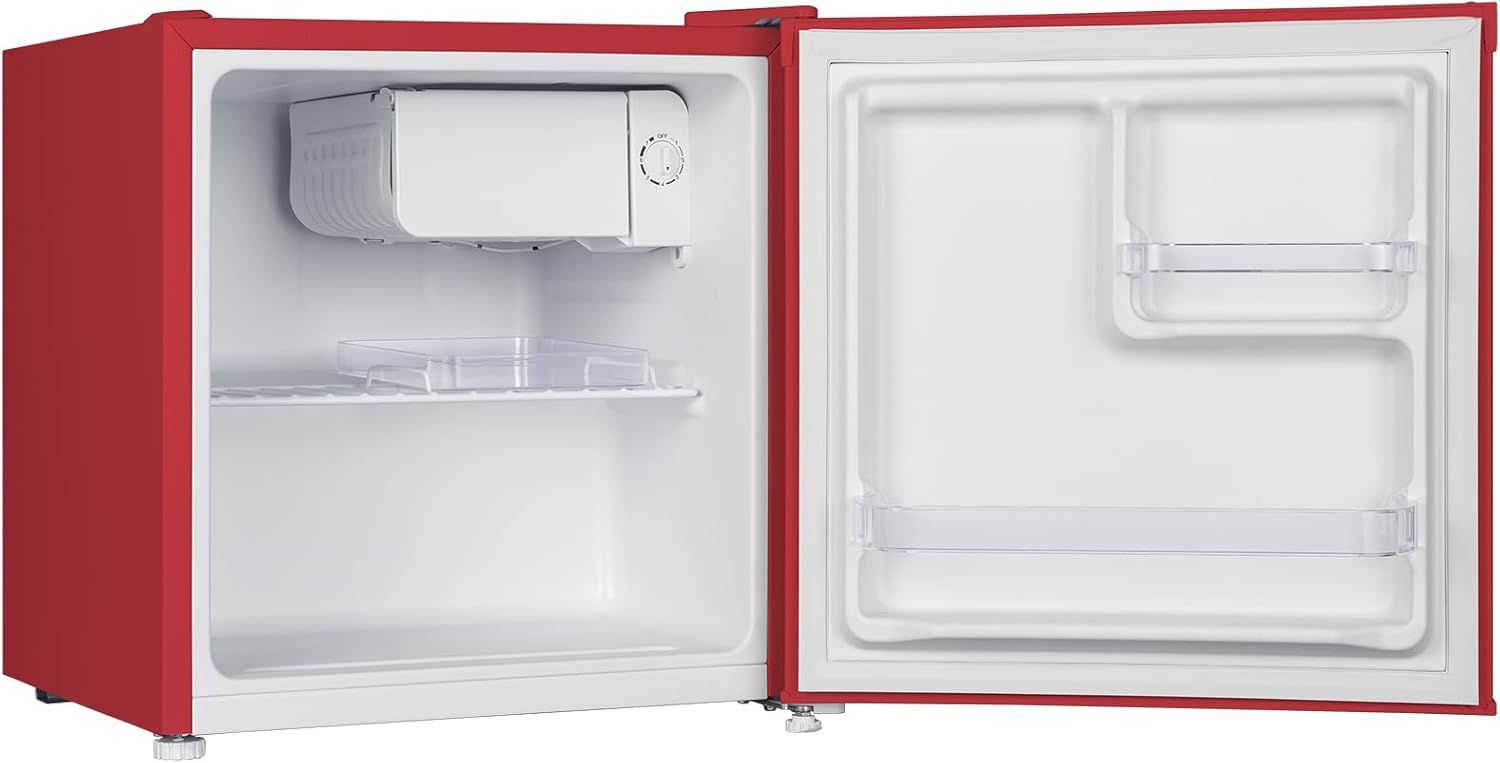 CHIQ Réfrigérateur vertical à une porte,126 L, encombremen 0,31 ㎡, Porte réversible, Tiroir à légumes, Étagères coulissantes, Faible niveau sonore 39 dB, Éclairage à DEL, Noir CSF120BE