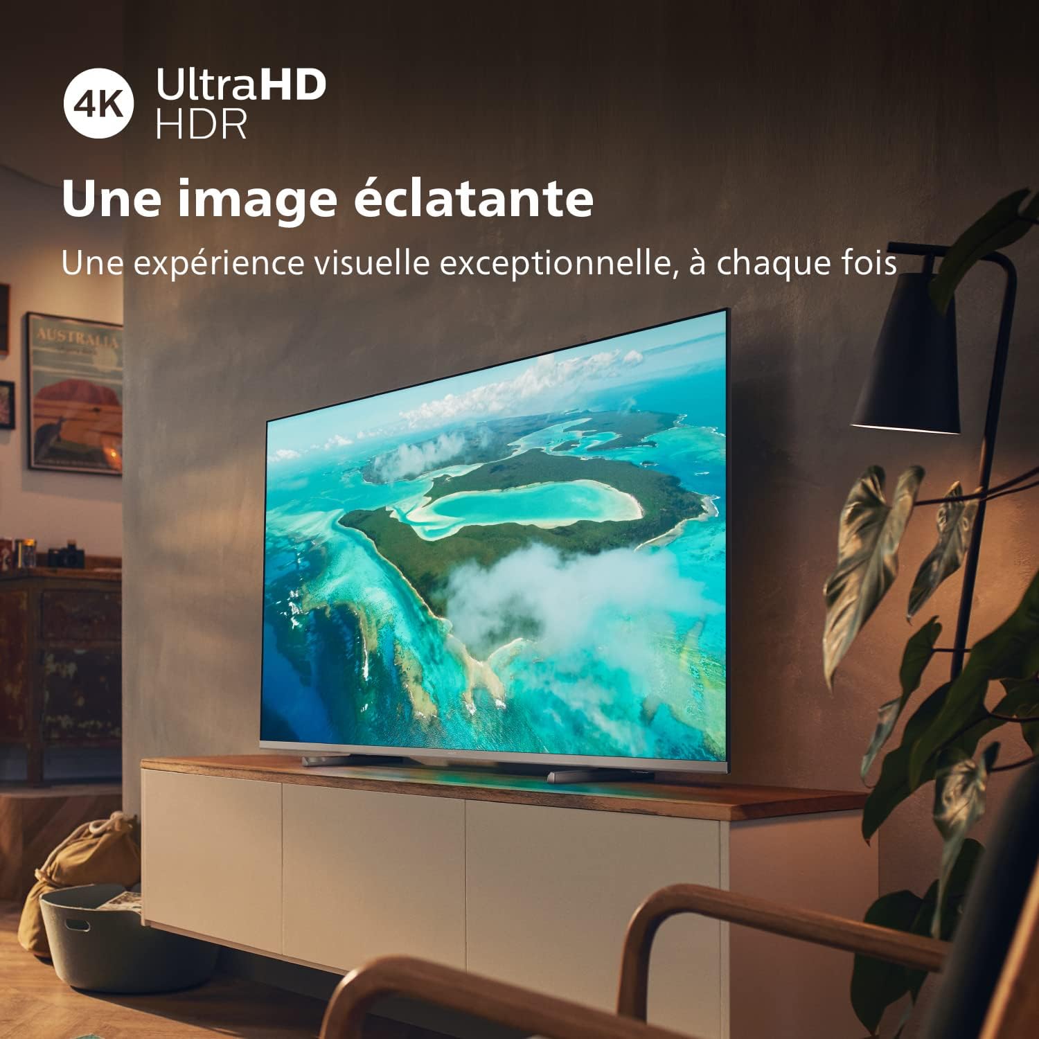 Philips 50PUS7609 Smart TV LED 4K - Écran 50 Pouces avec Plate-Forme Pixel Precise Ultra HD Titan OS et Son Dolby Atmos, Fonctionne avec Alexa et l’Assistant Vocal Google - Gris Anthracite