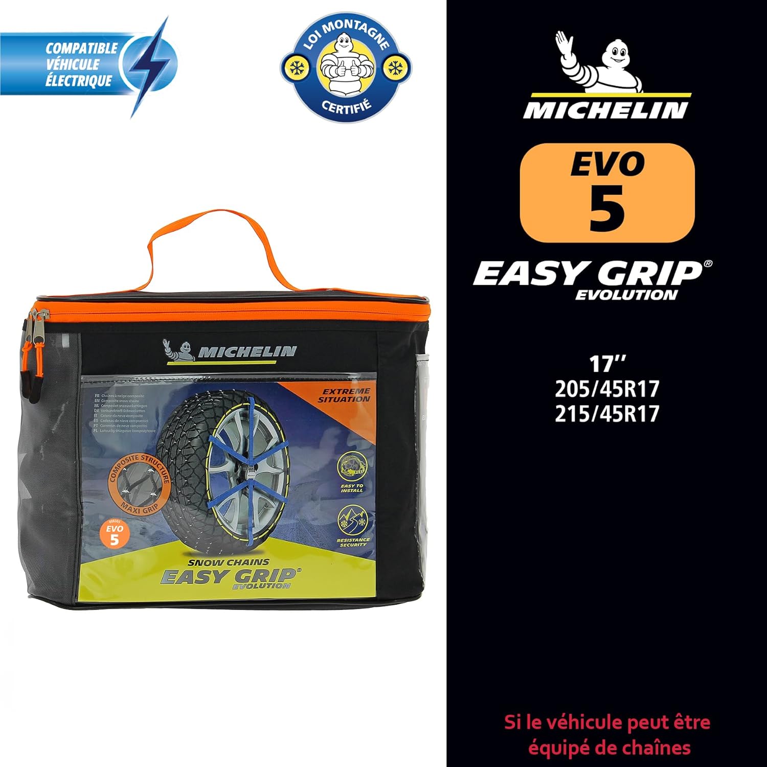 Michelin 008307 Easy Grip Evolution Chane à Neige Composite, EVO 7