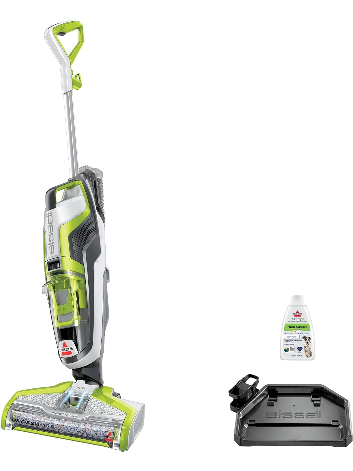 BISSELL CrossWave Floor and Area Rug Cleaner, Wet-Dry Vacuum with Bonus Brush-Roll and Extra Filter, 1785A , Green