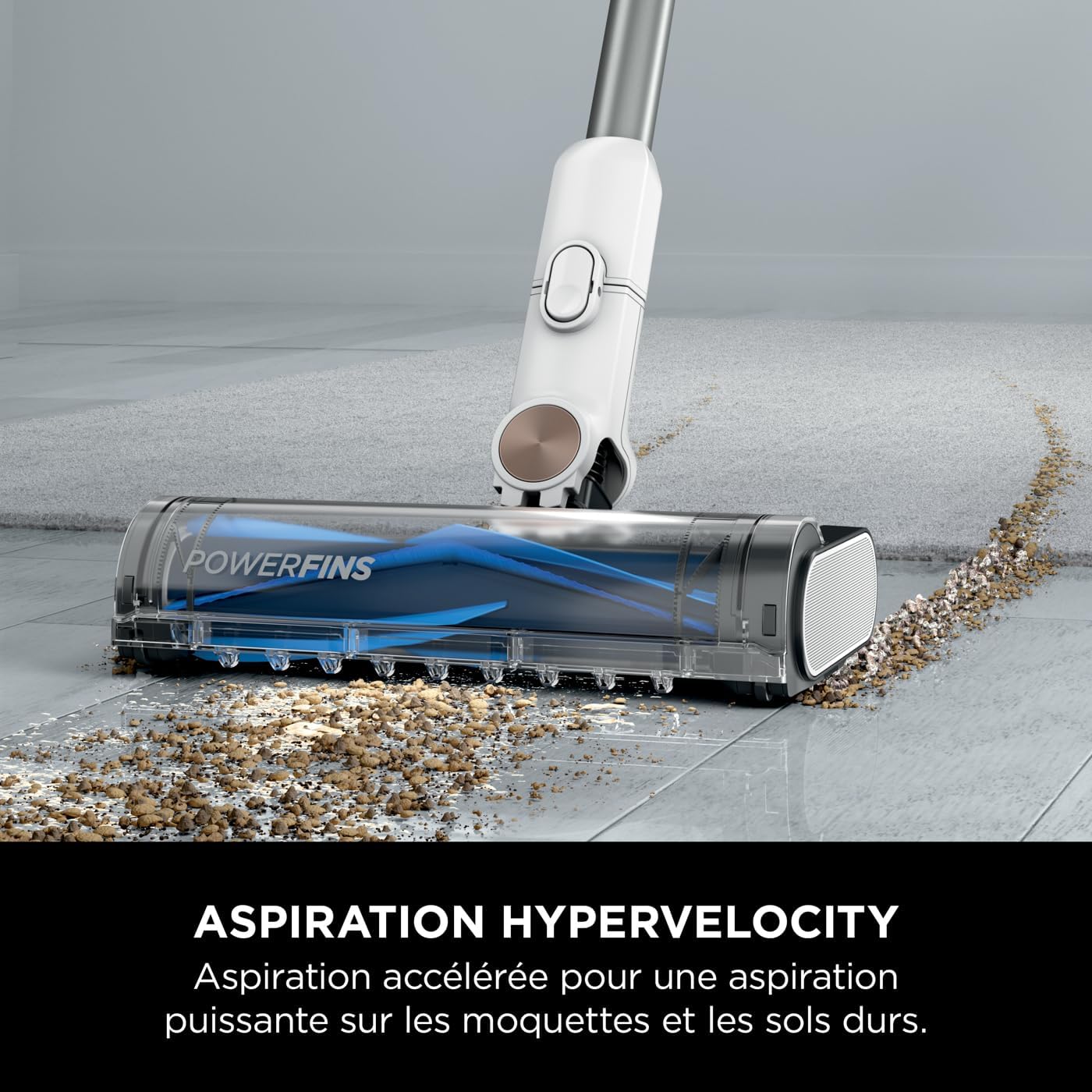 Shark Clean & Empty Aspirateur sans fil, système vidange automatique, aspirateur léger anti-poils avec outils animaux et interstices, autonomie 40 minutes, station de chargement, blanc/bleu, BU3521EU
