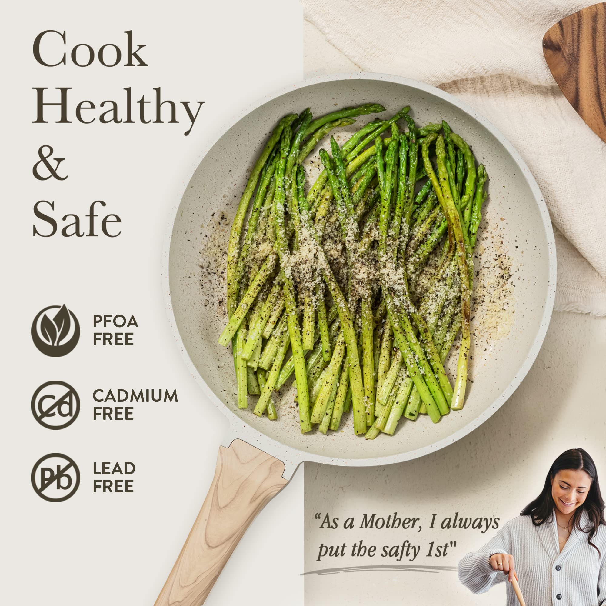 CAROTE 14 Pcs Pots and Pans Set, Nonstick Cookware Set