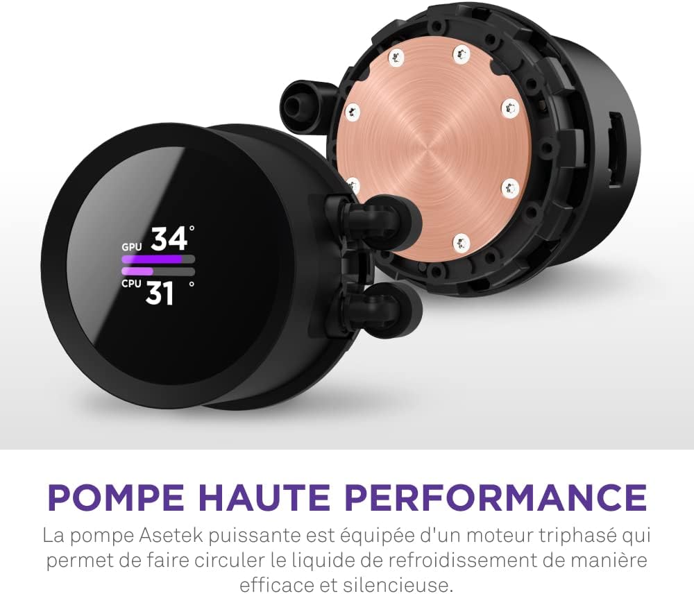 NZXT Kraken Elite 280 RGB - Refroidisseur de liquide CPU AIO - Radiateur 280mm - Ventilateur F280 RGB - IPS LCD 2,72 personnalisable - Turbine Pump - LGA 1700 1200 115X 1851 / AM5 AM4 - Noir