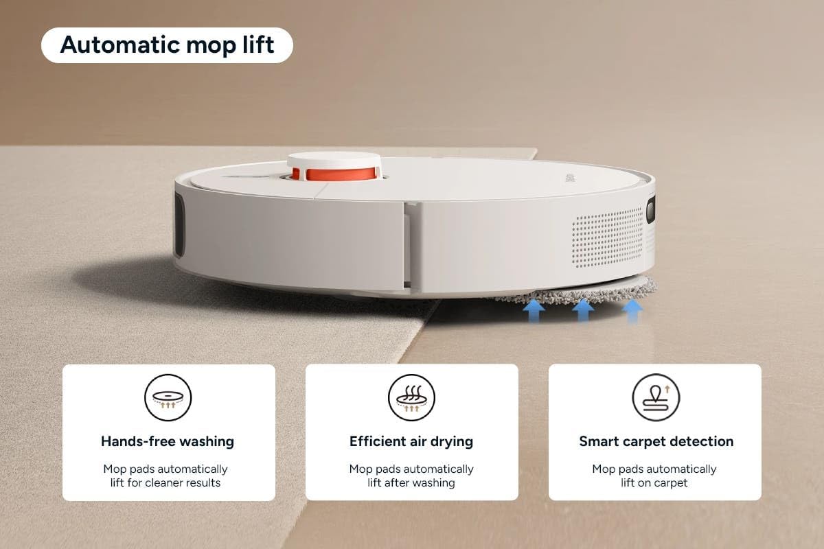 Xiaomi Robot Vacuum X20+ Aspirateur Robot, Station Tout-en-Un (Puissance d'aspiration de 6000 Pa ; 140 Min autonomie ; autonettoyage, vidage, séchage et Remplissage d'eau ; Application/contrôle)