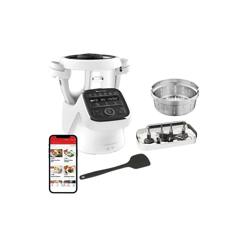 Robot Cuiseur Cuisine Companion Xl 4,5l 8-10pers 12 Prog 5acc Livre 300   - Hf80db10.g Moulinex
