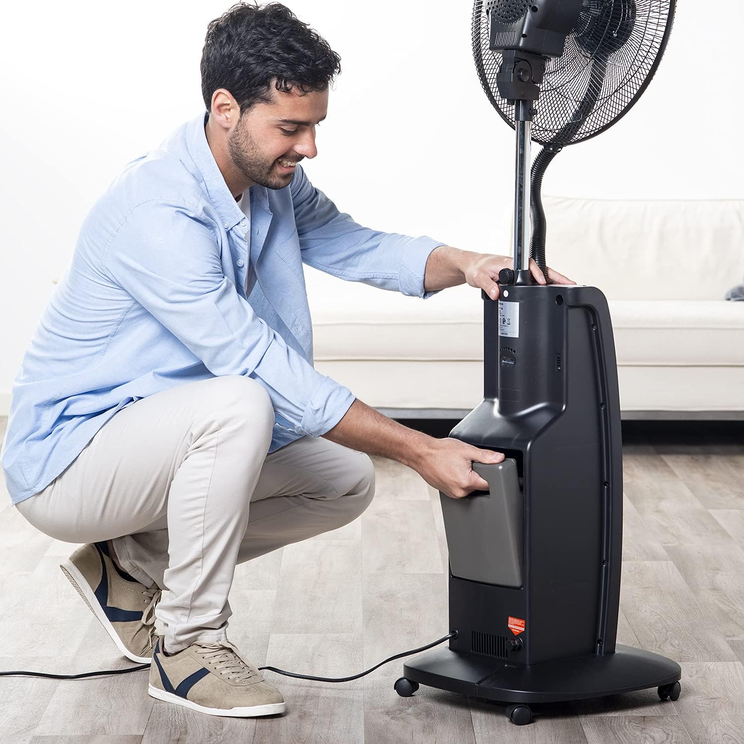 Taurus VB02 - Ventilateur brumisateur 90W, climatiseur, 3 vitesses et 3 modes, 90 W, 70° dʼoscillation, minuterie 12 h