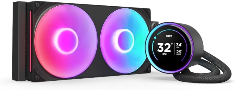 NZXT Kraken Elite 280 RGB - Refroidisseur de liquide CPU AIO - Radiateur 280mm - Ventilateur F280 RGB - IPS LCD 2,72 personnalisable - Turbine Pump - LGA 1700 1200 115X 1851 / AM5 AM4 - Noir