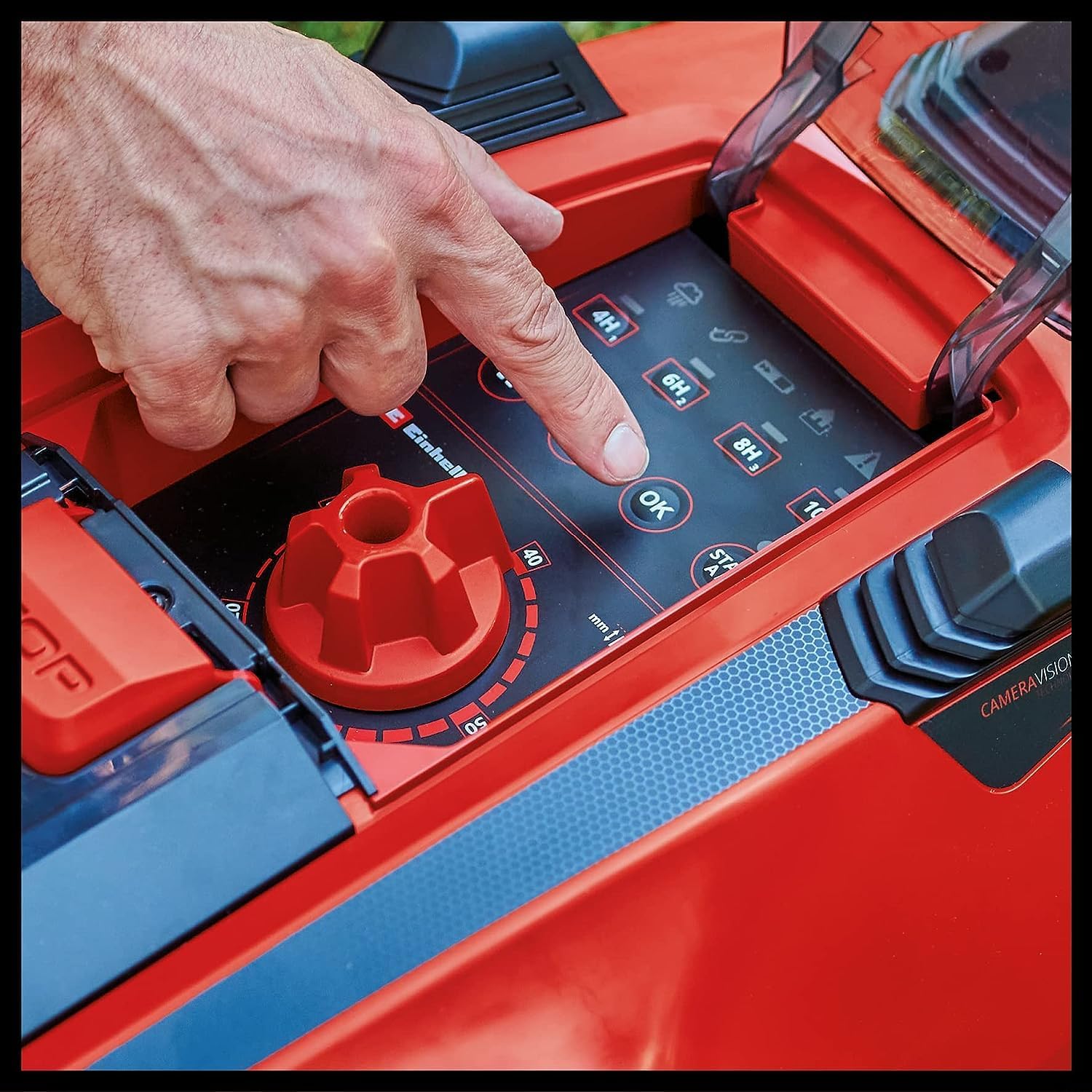 Einhell Mhroboter FREELEXO CAM 500 Power X-Change (18V, Kamera ersetzt Begrenzungsdraht, für 500 m, Brushless, bis 25% Steigung, Schnittbreite 18 cm, inkl. 3,0 Ah Akku, 5 m Magnetband)