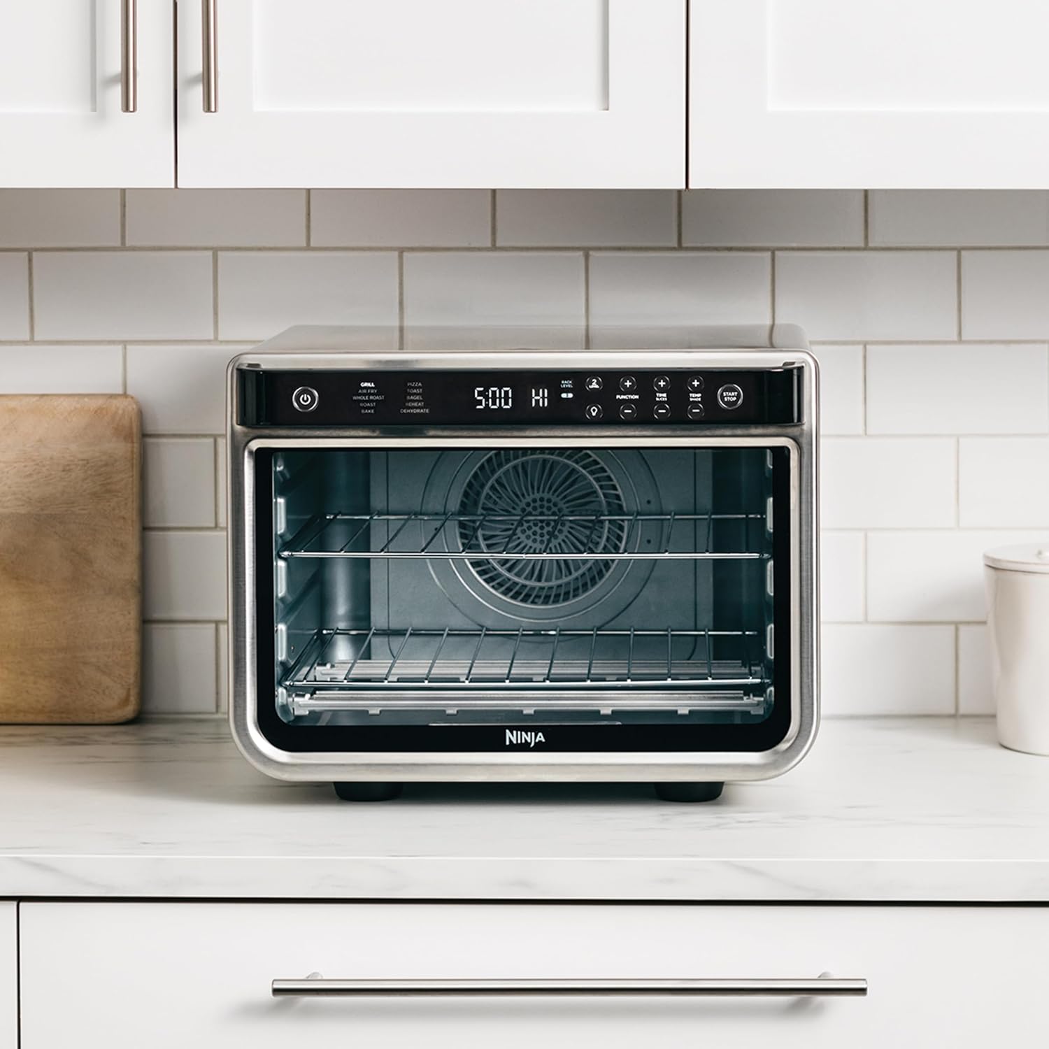 Ninja Foodi Four Multifonction 10-en-1, mini-four portable, surfaces de travail, four multifonction avec 10 fonctions de cuisson; Air Fry, Roast, Grill, Bake and more, Silver/Black DT200EU