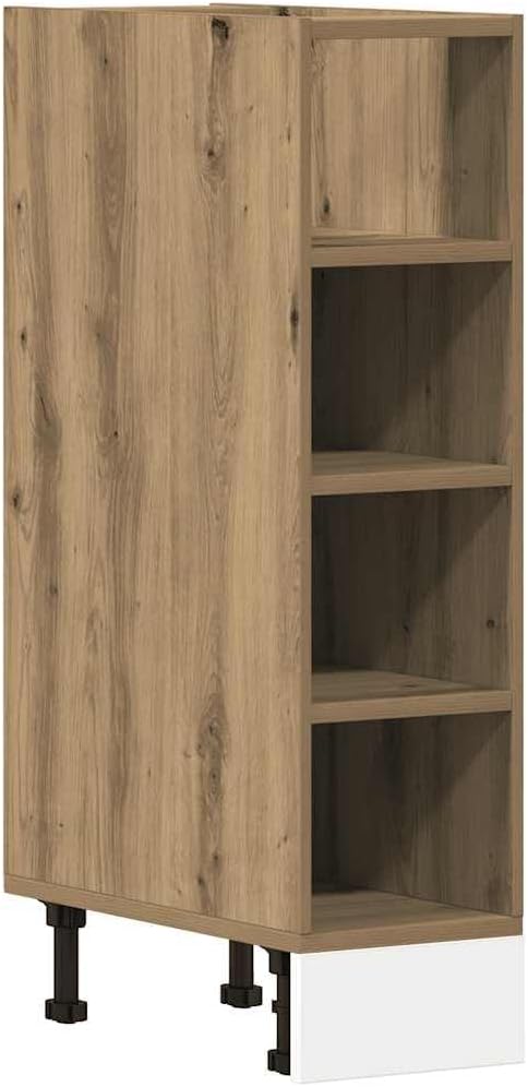 vidaXL Armoire à Micro-Ondes Placard Armoire de Rangement Meubles de Cuisine avec 4 Etagères Intérieur Maison Gris Béton 60x57x207 cm Aggloméré