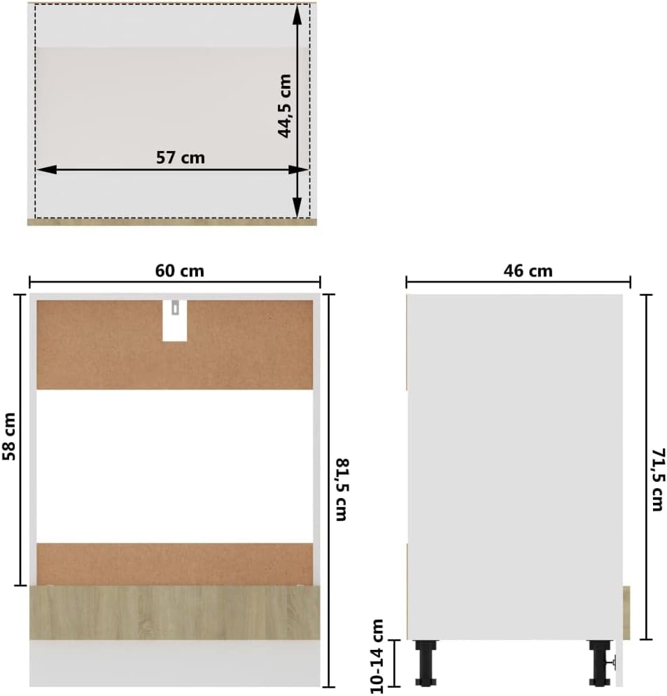 vidaXL Armoire à Micro-Ondes Placard Armoire de Rangement Meubles de Cuisine avec 4 Etagères Intérieur Maison Gris Béton 60x57x207 cm Aggloméré