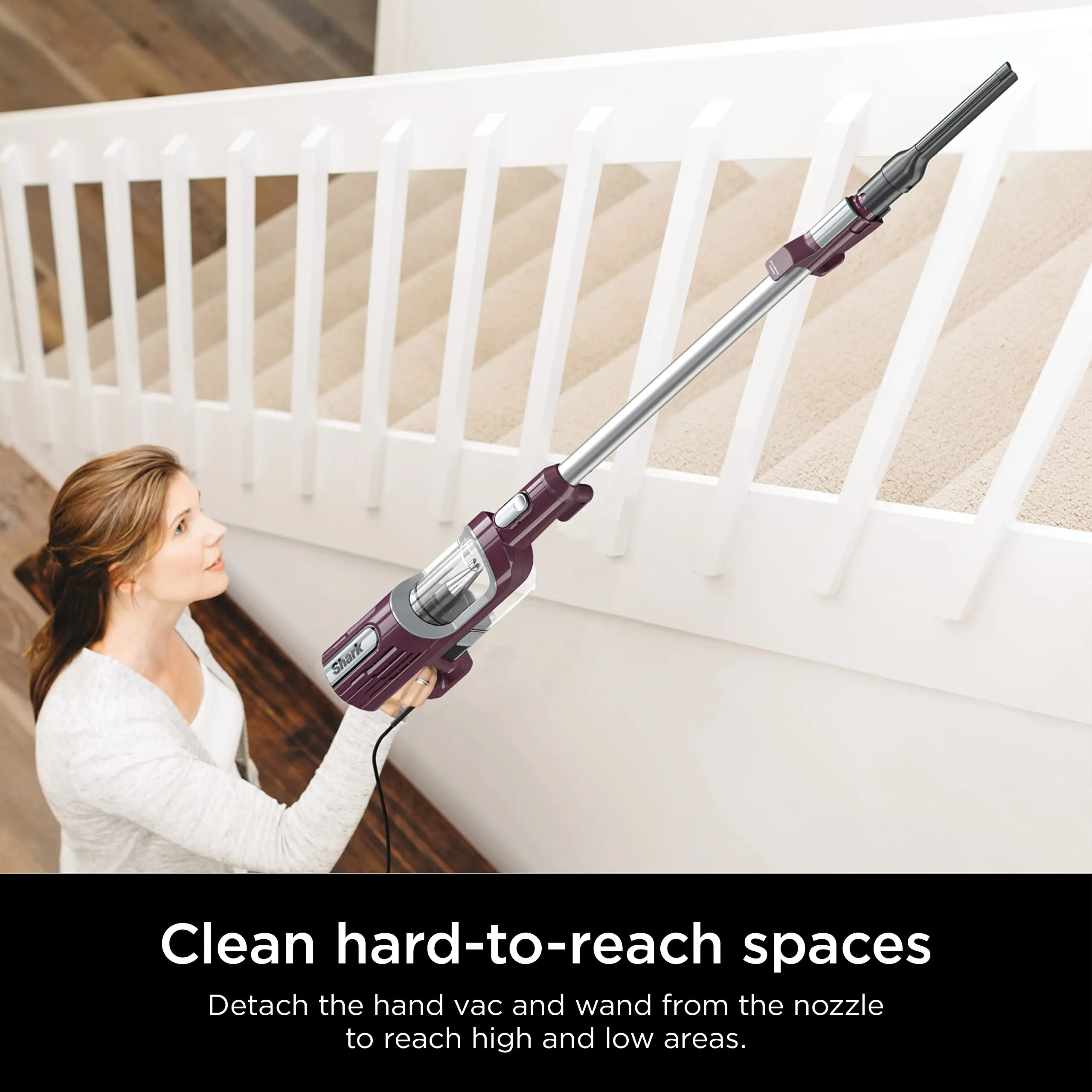 Shark HZ702 Ultralight PetPro Corded Stick Vacuum with PowerFins HairPro Odor Neutralizer Technology, Wine Purple, 0.37 L Capacity