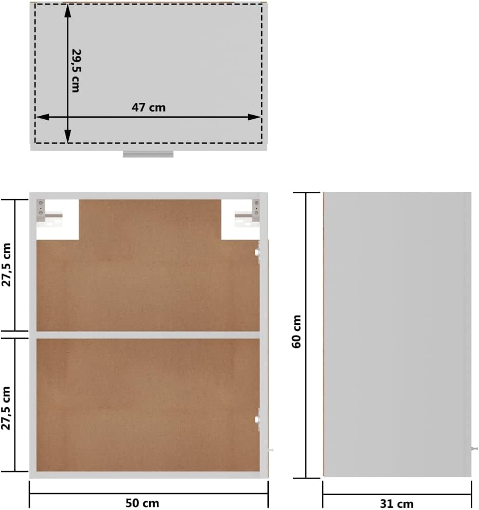 vidaXL Armoire à Micro-Ondes Placard Armoire de Rangement Meubles de Cuisine avec 4 Etagères Intérieur Maison Gris Béton 60x57x207 cm Aggloméré