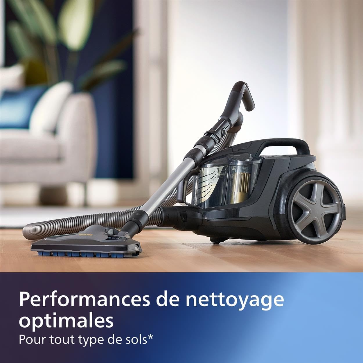 Philips Série 9000 Aspirateur sans Sac - 900 W, pour Toute Surface, avec Filtre Anti-Allergènes H13 et Brosse TriActive Ultra (XB9154/09)