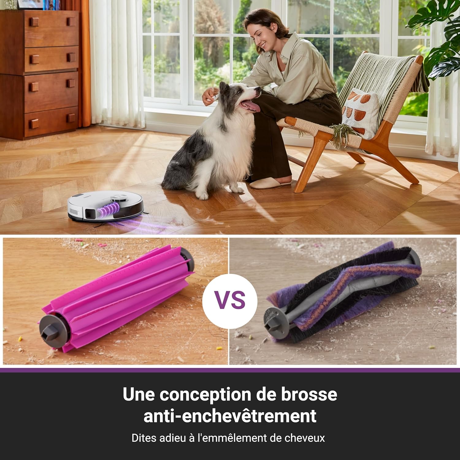 Eureka E20 Plus Aspirateur Robot de 8000 Pa avec Station de Vidange Automatique sans Sac, Robot Aspirateur Laveur Anti Enchevêtrement, Évitement d'Obstacles 3D, Autonomie de 180 Minutes, DuoDetect AI