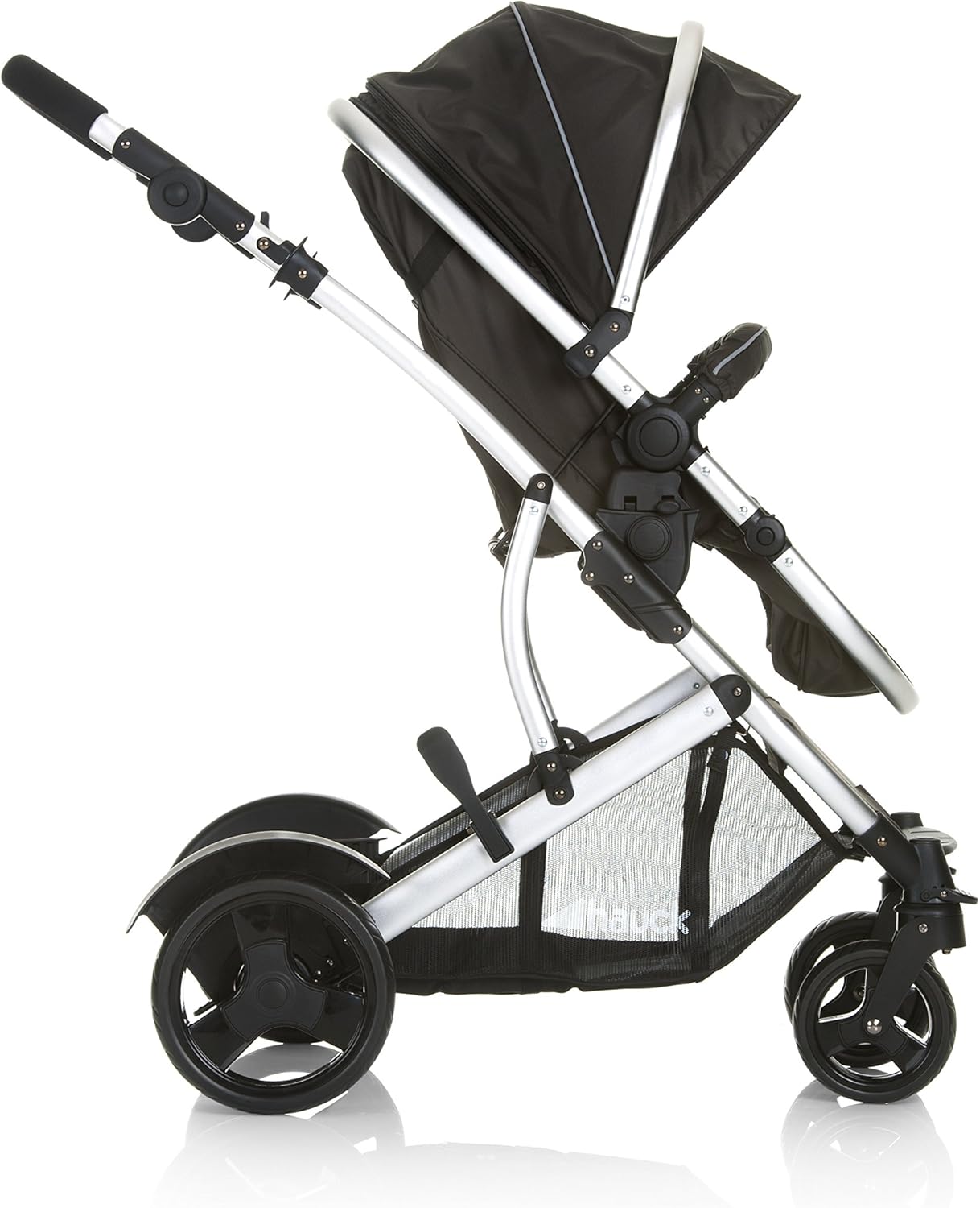 hauck Poussette Double Duett 2, Siège Supérieur Convertible en Nacelle Bébé, Réversible, Pliable, Charge Maxi 36 Kg, Inclus Habillage Pluie, Forest Noir