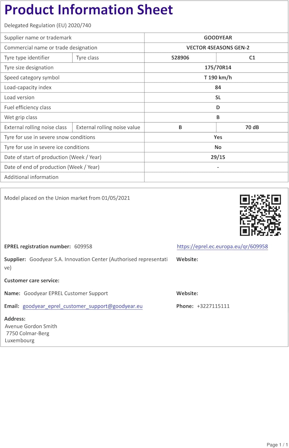 Goodyear Vector 4Seasons G2 M+S - 195/55R16 87H - Pneu 4 saisons