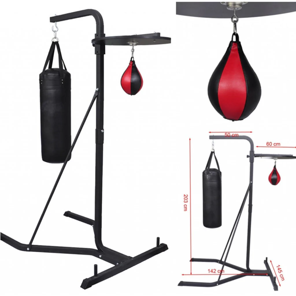 Support boxe avec sac de frappe et poire sport fitness musculation 0702013