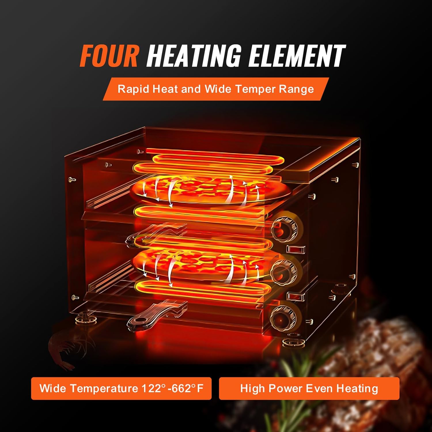 VEVOR Four à Pizza Commercial Capacité 16 po, Four Électrique de Comptoir Double Couche, en Acier Inoxydable, avec Pierre et Poignée, Machine à Pizza d'Intérieur Polyvalente pour Restaurant Maison