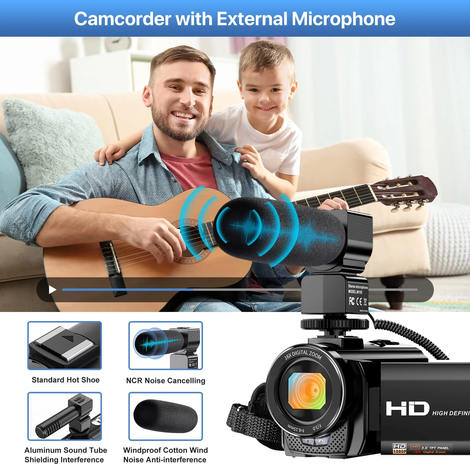 Video Camera YouTube Vlogging Camera Recorder FHD 1080P