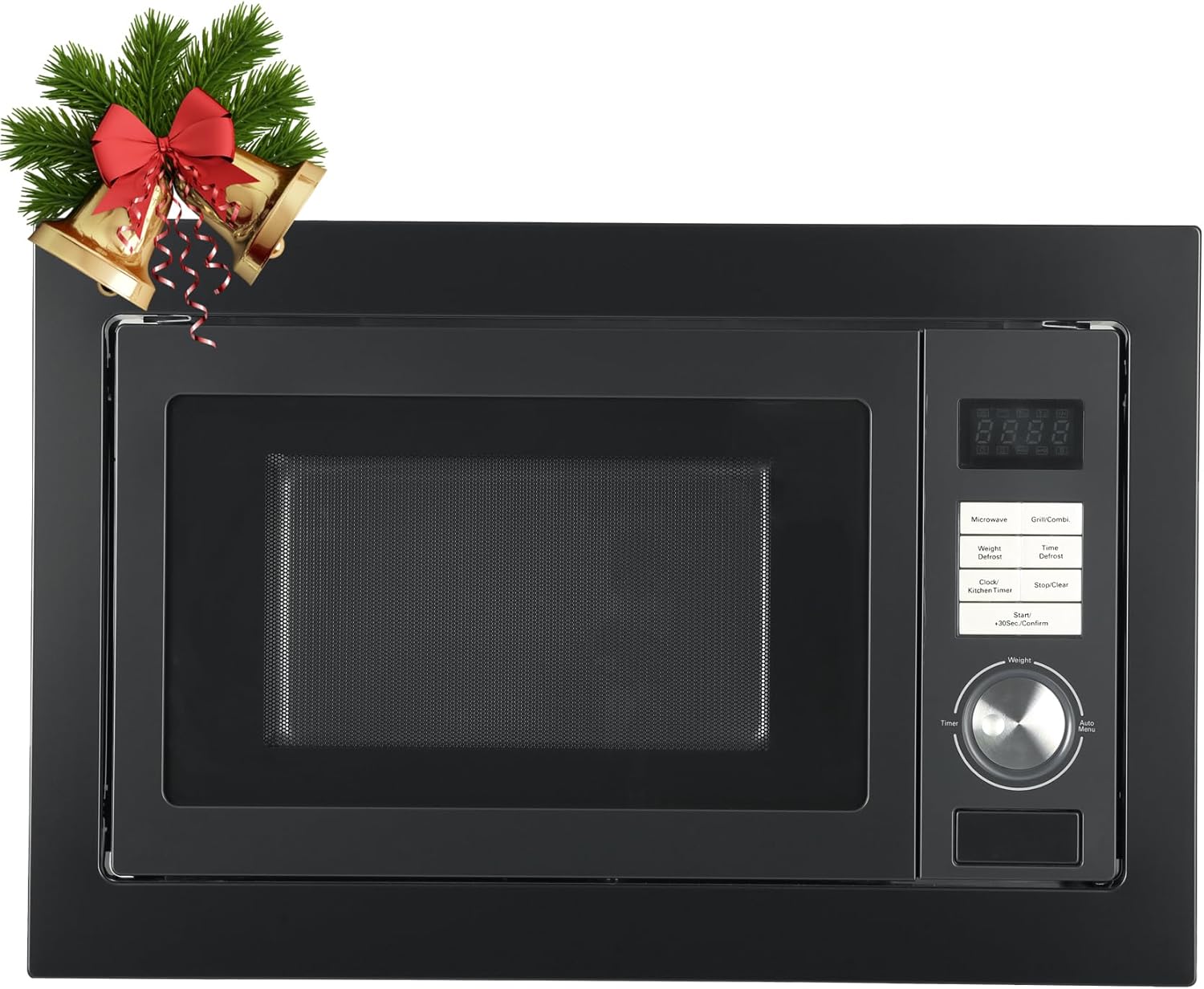 Techomey Micro-ondes Encastrable, 20L, Micro-ondes Grill Intégrable, Micro-ondes 800W, Grill 1000W, L59,5 x P34,4 x H38,8cm, Plateau Tounant 24,5cm, Noir