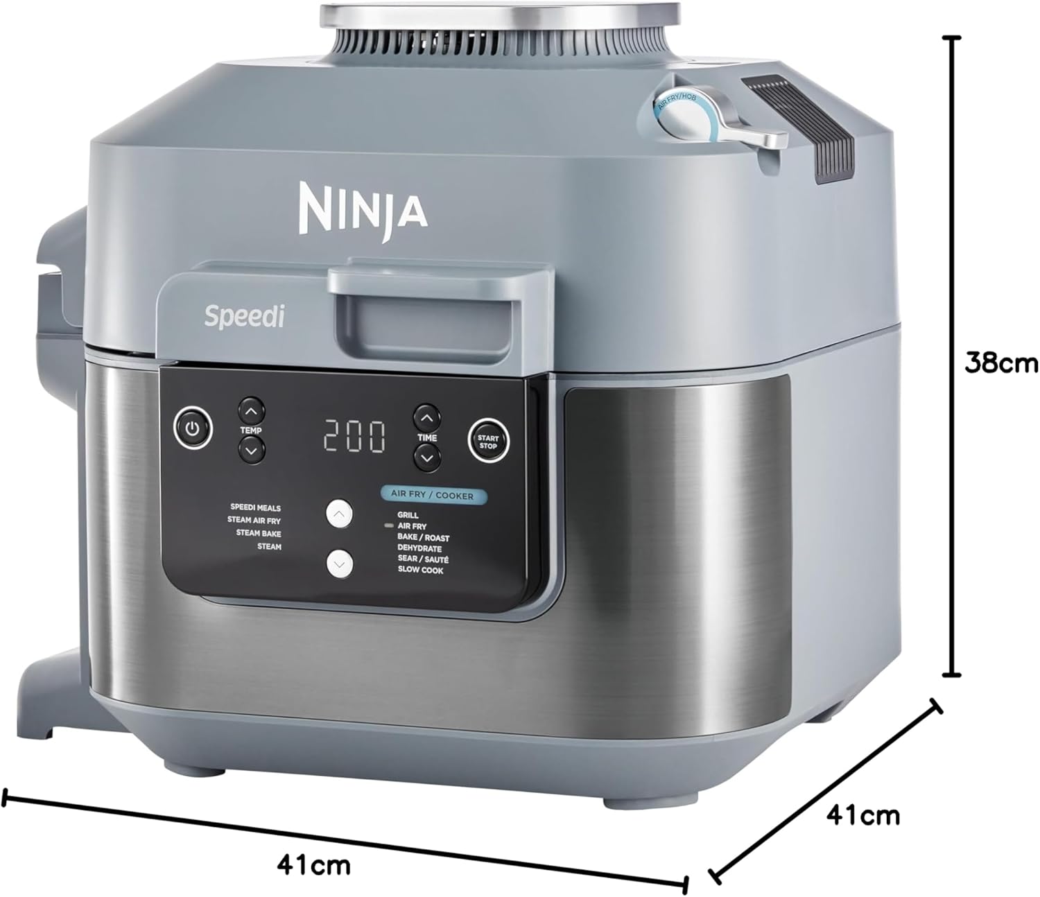 Ninja Combi 12-en-1 Multicuiseur, Four, Autocuiseur et Friteuse sans huile, 12 Fonctions de Cuisson, Repas de Taille Familiale en 15 Minutes, avec Plateau de Cuisson, Guide de Recettes, Gris, SFP700EU