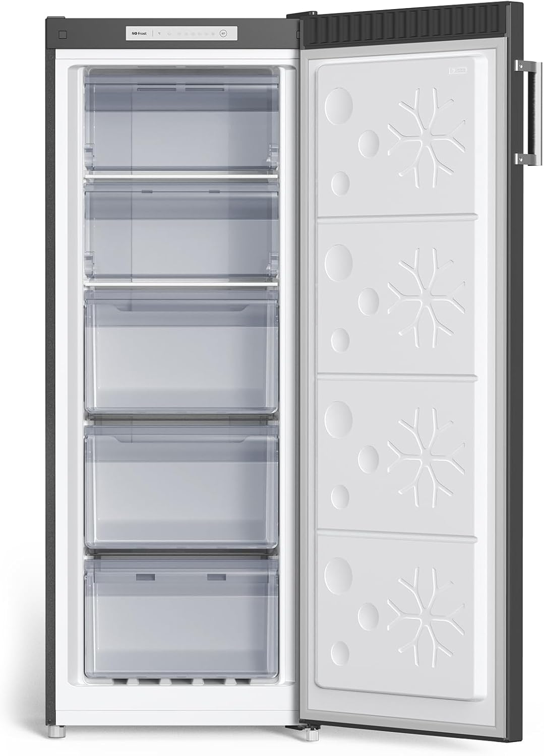 CHiQ Congélateur armoire avec une capacité de 145L, Congélation rapide, Thermostat réglable, Silencieux, Porte réversible, Noir, Classe énergétique E FSD160D4E
