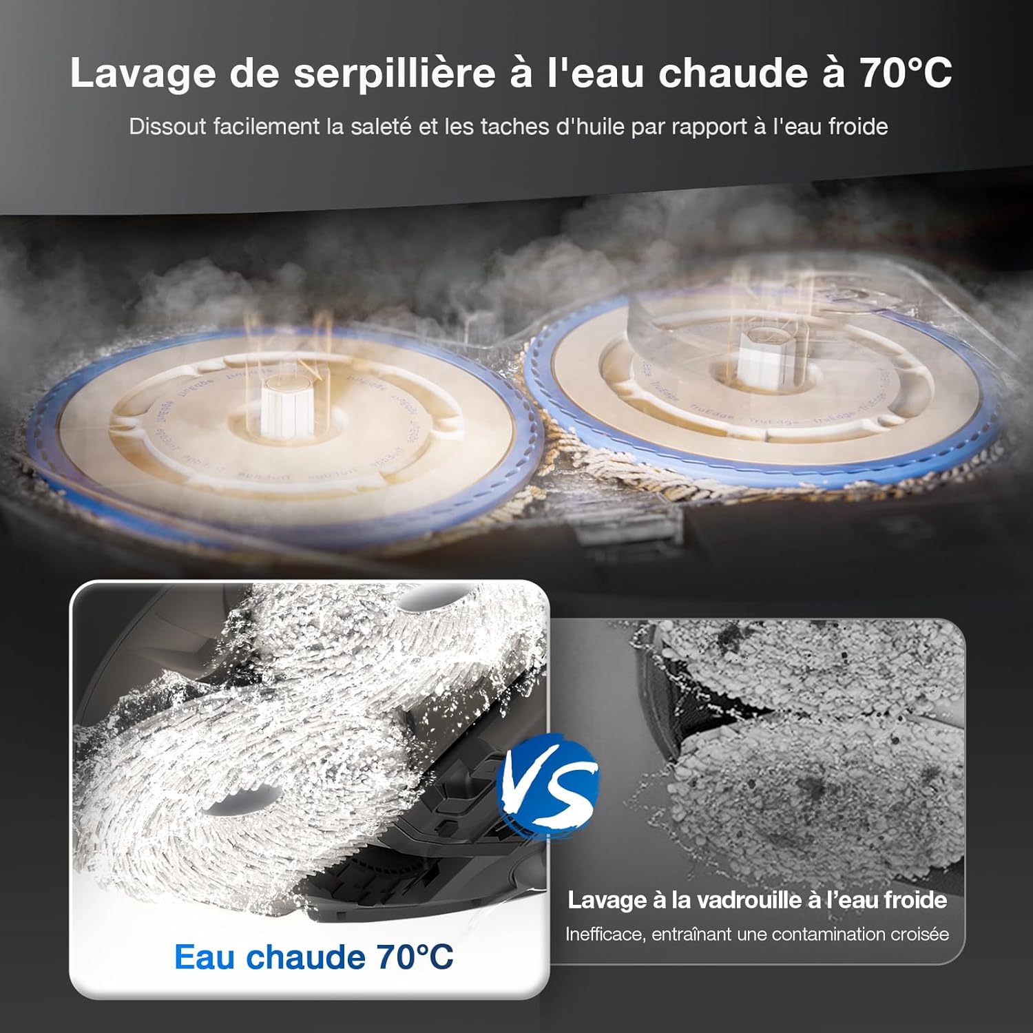 ECOVACS X8 PRO OMNI Robot Aspirateur Laveur avec Station Tout-En-Un, Puissance 18000Pa, Nettoyage Automatique Instantané OZMO ROLLER, Nettoyage à l'eau chaude 75℃, Ajout Solution Nettoyage Automatique