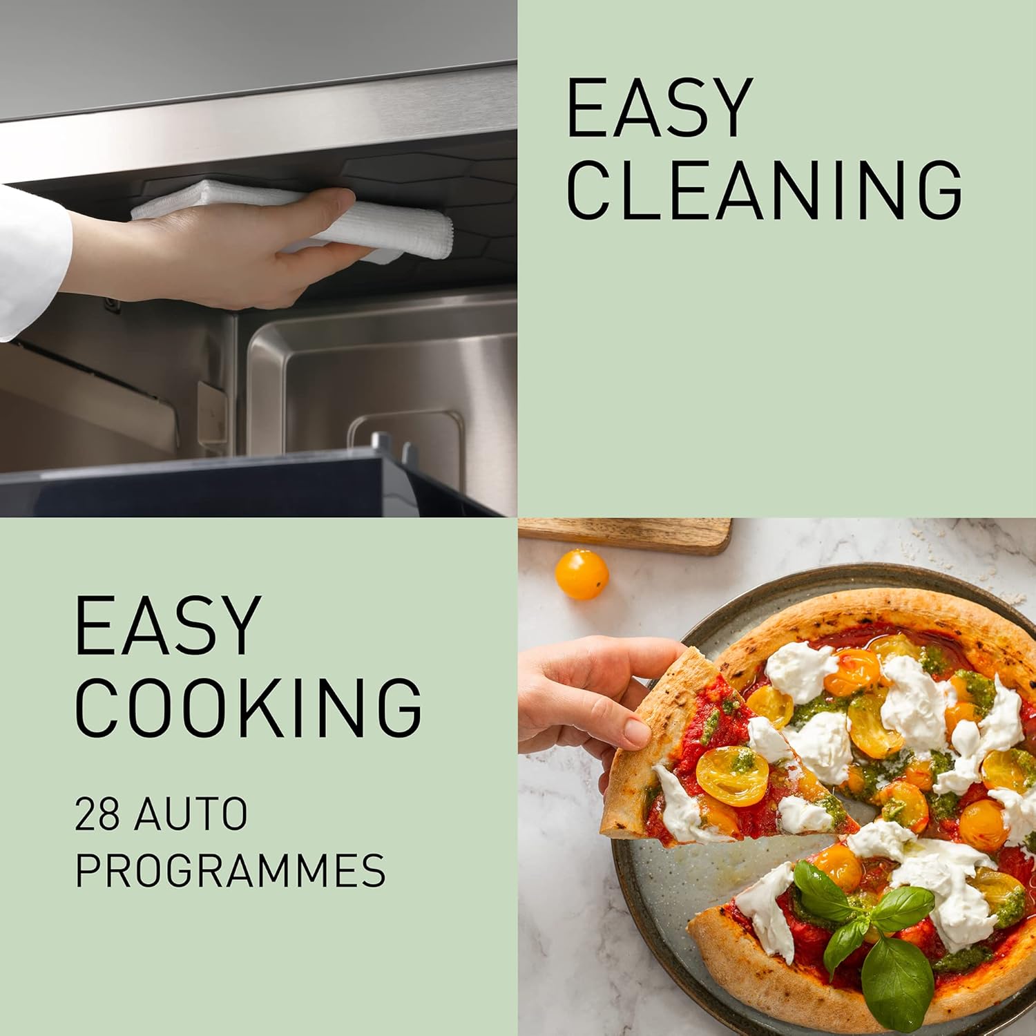 Panasonic NN-DS59NMETG Four à micro-Ondes Combiné 4-en-1 avec Gril, 27 Litres, 1000W, Cuisson à Deux niveaux, Capteur Genius, 32 Programmes Automatiques, Plateau Gril, Nettoyage Facile, Noir