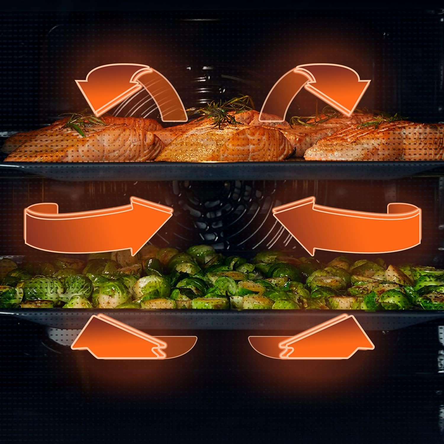 Hisense BSA66226AX Four multifonction - Cavité XXL de 77L, Vapeur + Air Fry, Cuisson simultanée 5 niveaux, Ventilateur XXL, Mode Pizza 300°C, Portes amovibles, Inox, Classe A