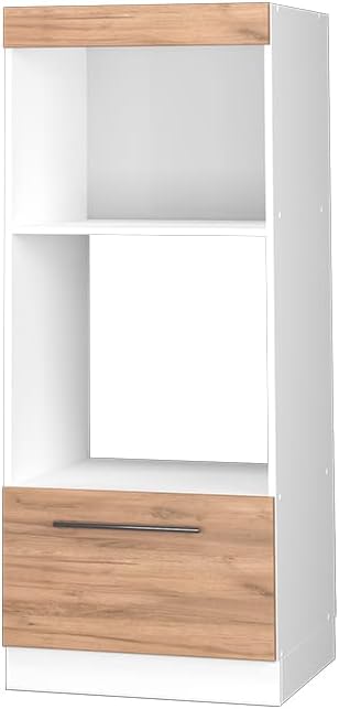Vicco Meuble pour Four Fame-Line, Blanc Haute Brillance/Blanc, 60 cm avec étagères Ouvertes