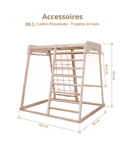 Aire de jeux Intérieur enfant | Jeu Montessori en bois pour Enfants | Escalade 1 an à 5 ans