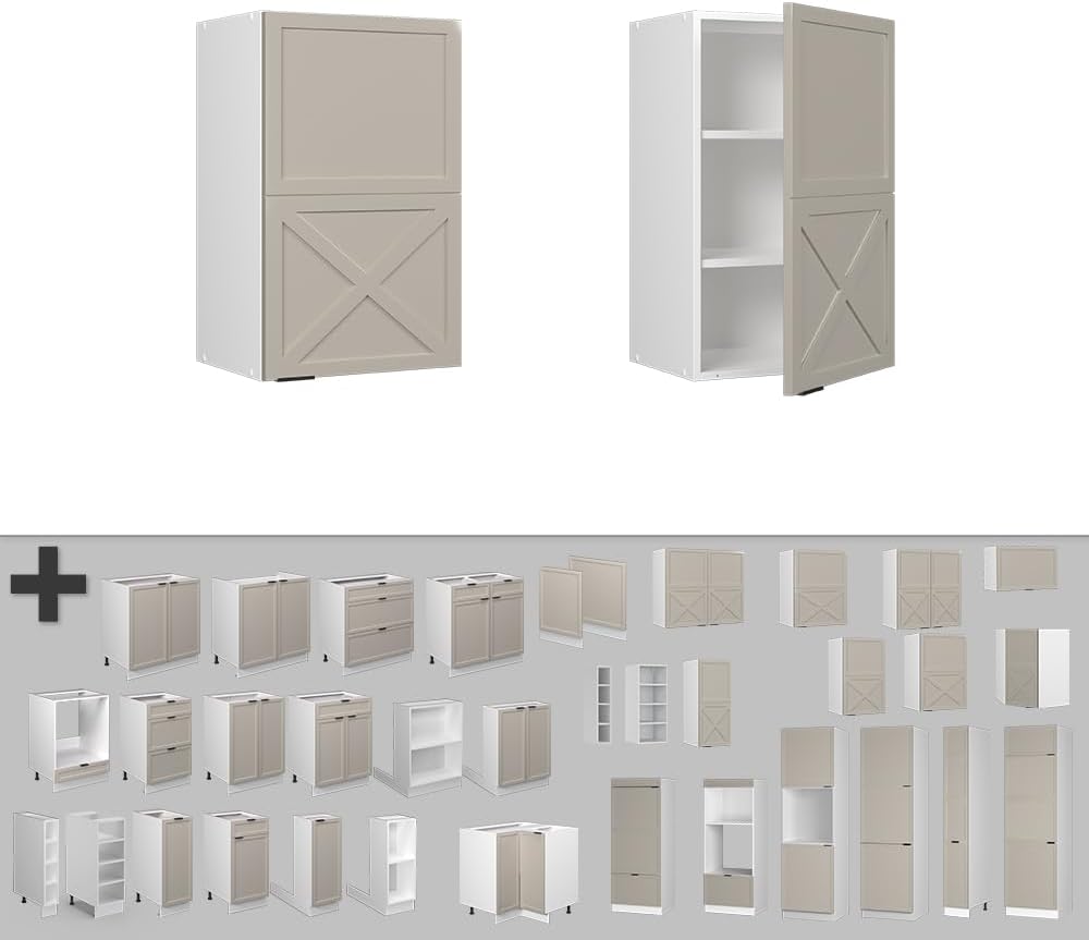 Vicco Meuble pour Four Fame-Line, Blanc Haute Brillance/Blanc, 60 cm avec étagères Ouvertes