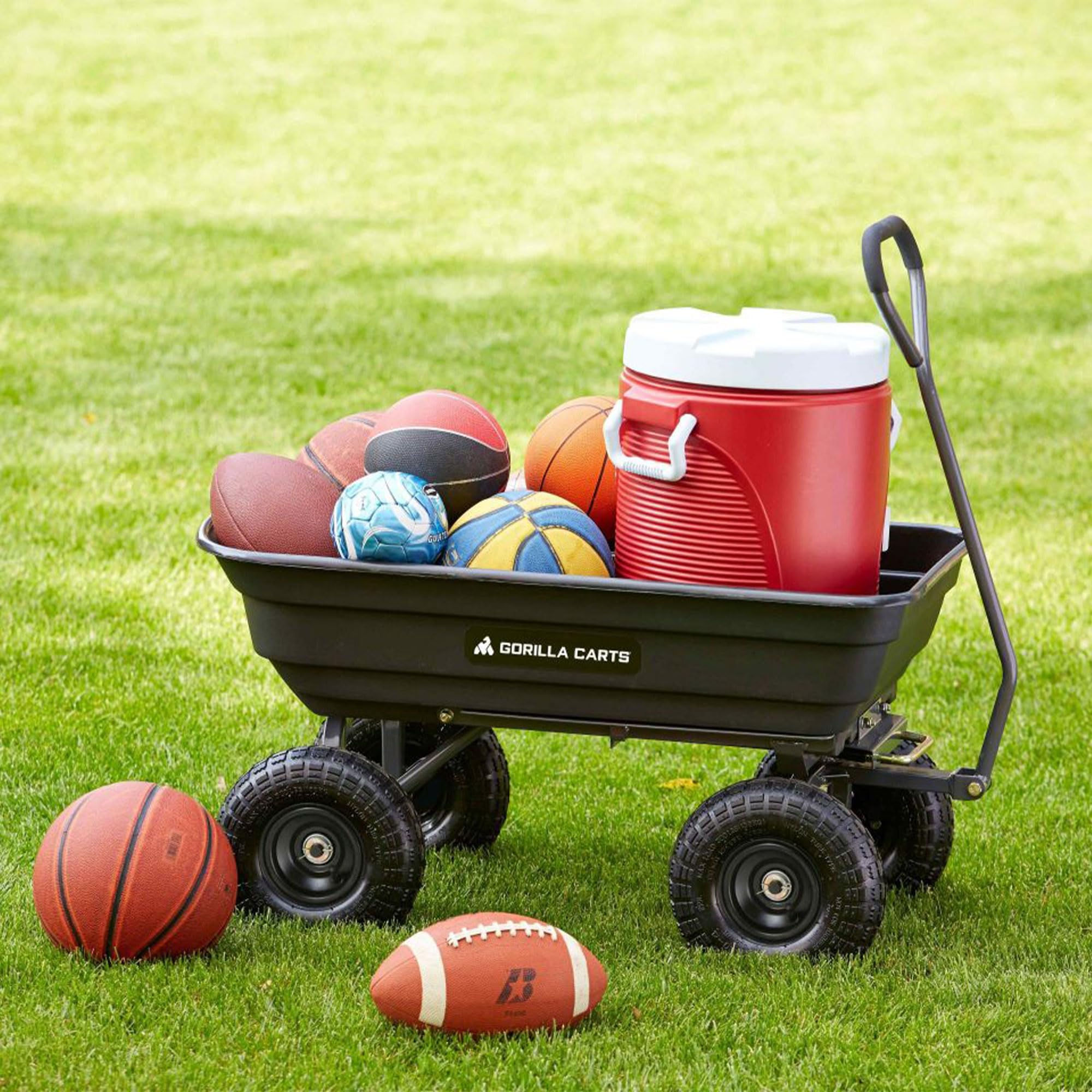 Gorilla Carts Poly Garden Dump Cart with Easy to Assemble Steel Frame