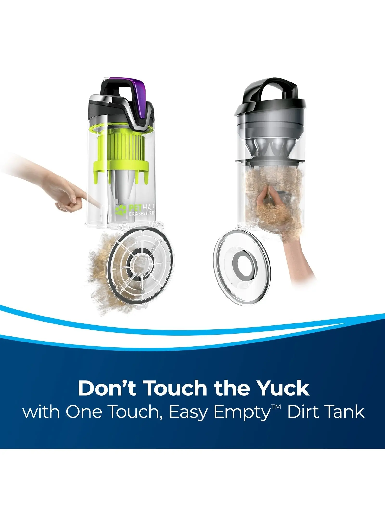 BISSELL Pet Hair Eraser Turbo Plus Lightweight Upright Vacuum Cleaner, Grapevine Purple With Electric Green Accents